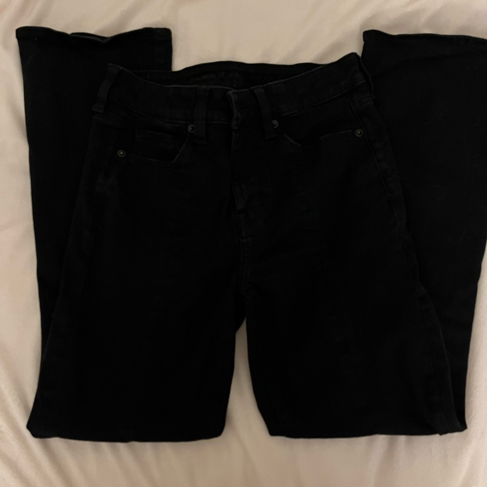 AE skinny highwait flare jean with slits